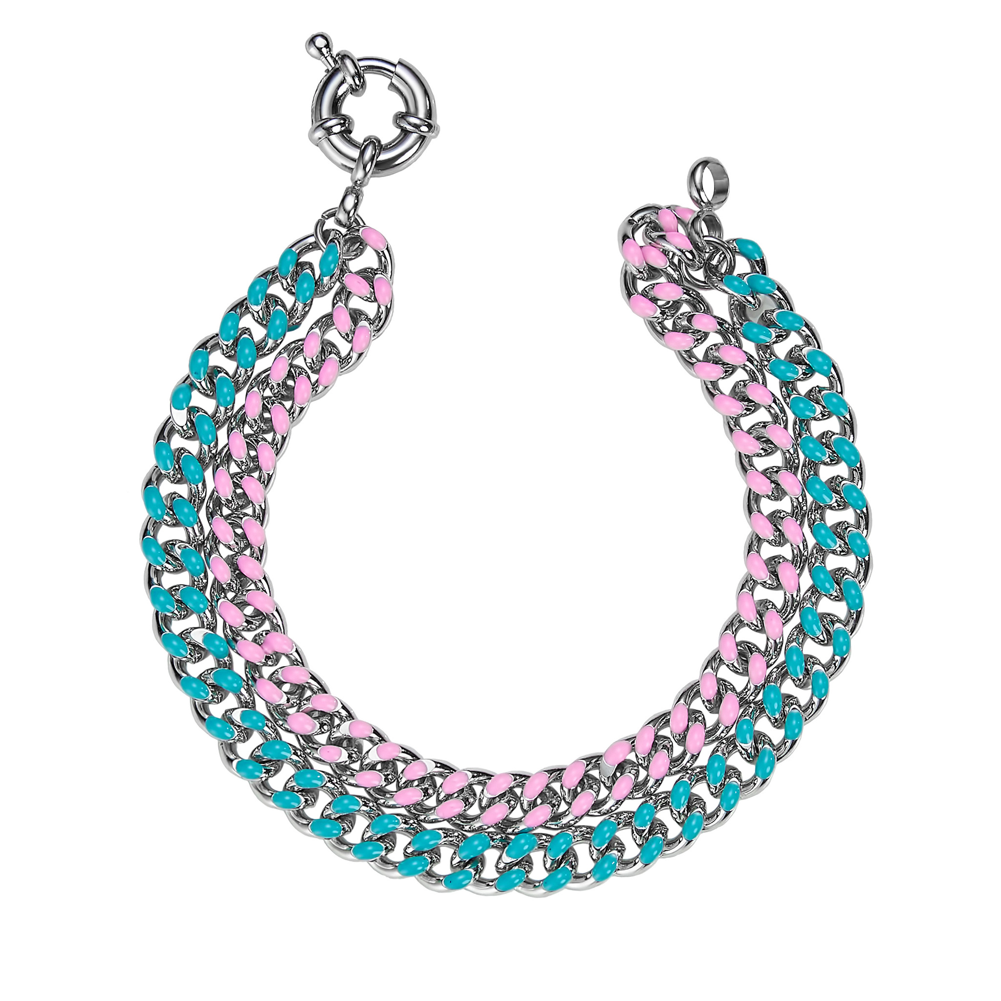 Blue & Pink Neon Chain Bracelet