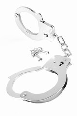 Металлические серебристые наручники Designer Metal Handcuffs - 