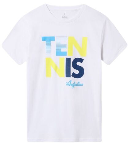 Теннисная футболка Australian Logo T-Shirt - white/multicolor