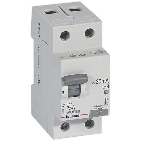 Выключатель дифференционного тока УЗО (ВДТ) RX - 2P - 25 A, 30 мА тип AС. Legrand (Легранд). 402024