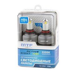 Светодиодные автолампы MTF Light, серия Active Night, 1600lm, 12W, 5500K, HB4/HB3/H10/HIR2