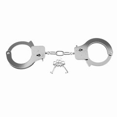 Металлические серебристые наручники Designer Metal Handcuffs - 