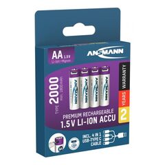 Аккумулятор АА/Li-ion ANSMANN 1.5V 2000mAh