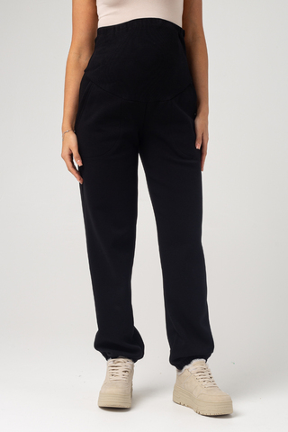 Утепленные брюки для беременных 17233 черный