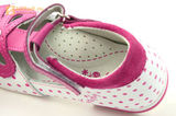 Детские туфли Котофей 232059-22 из натуральной кожи, для девочки, бело-розовые. Изображение 16 из 16.