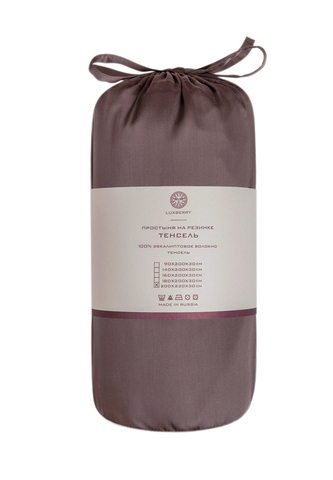 Простыня на резинке 200x220x30 Luxberry шоколадная