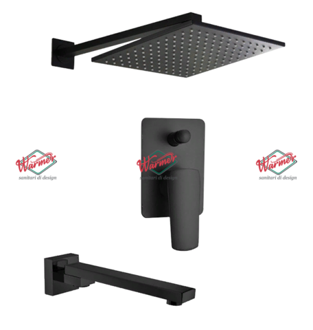 Душевой комплект 2 в 1 Warmer Black Line FL Box-10D
