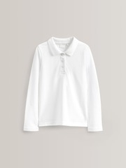 Поло с длинным рукавом школьное для девочки Next 228-199, 2 шт., Белый