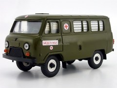 UAZ-3962 Bus Medical Service plastic painted khaki (white glass) Agat Mossar Tantal 1:43