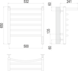 Полотенцесушитель Terminus Классик с/п П6 500х650 электро