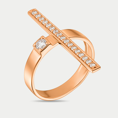 Кольцо женское из розового золота 585 пробы с фианитами (арт. К1330-5101)