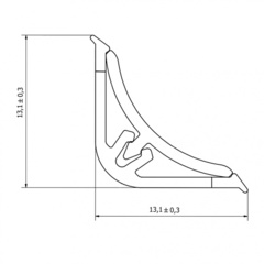 Плинтус для столешниц LB15 Белый блеск 3.0m 20-15-0-6056 KORNER