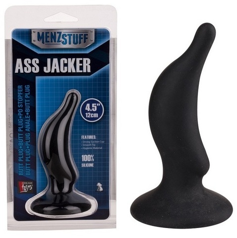 Чёрная анальная пробка ASS JACKER - 12 см. - Dream Toys MenzStuff 20689