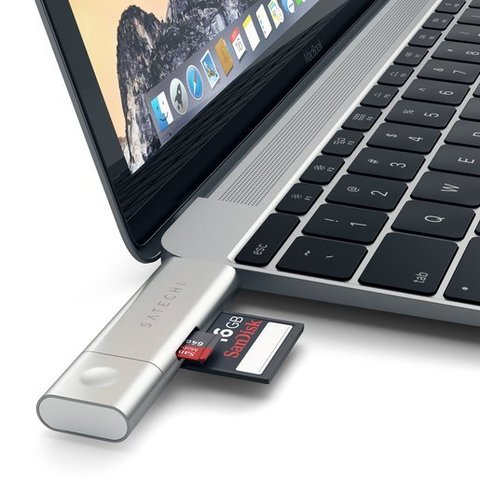 Кардридер Satechi Aluminum USB-C USB 3.0 and Micro/SD, серебряный