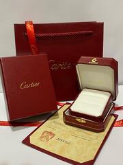 99303- Комплект упаковки  (коробка-футляр)  CARTIER (белая кожа внутри)  для двух обручальных колец lux