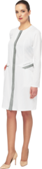 Халат женский КАРИНА белый-серый ткань Оптима