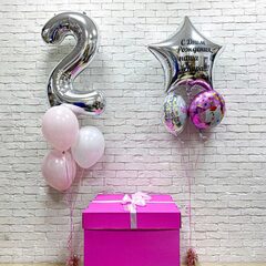 Коробка-сюрприз с воздушными шарами "Для дочки"