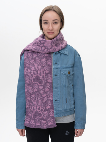 Шарф «Медвежий След» сиреневого цвета (Без бахромы)