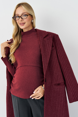 Водолазка для беременных и кормящих 16343 бордо