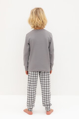 пижама  для мальчика  К 1541/холодный серый,клетка