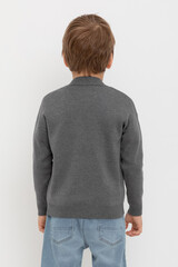 кардиган  для мальчика  КВ 30155/тем.серый меланж