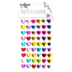 
          Наклейки-стразы Alingar, акриловые, "Цветные сердца", крупные, пакет с европодвесом