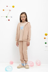брюки  для девочки  КР 400669/лунный свет к469