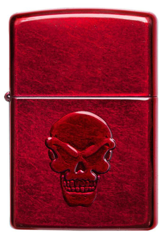 Зажигалка Zippo Doom с покрытием Candy Apple Red, латунь/сталь, красная, глянцевая, 36x12x56 мм123