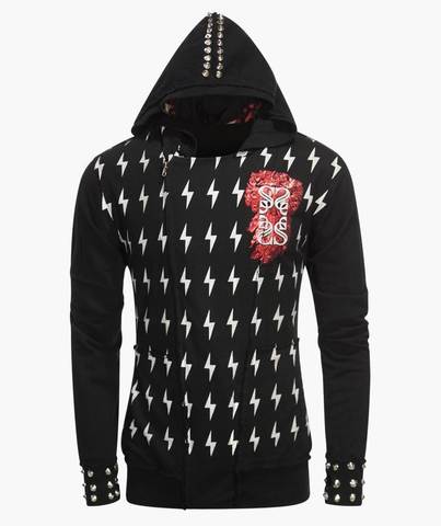 The Saints Sinphony | Худи мужское LIGHTNING ZUES HOODIE BLACK RED перед