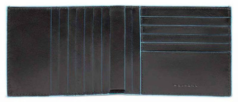 Кошелек мужской Piquadro Blue Square, чёрный, кожа натуральная (PU1241B2R/N)
