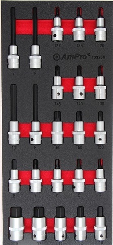 Набор головок со вставками шестигранники и TORX 1/2