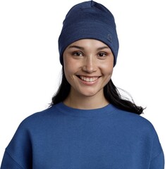 Теплая шерстяная шапка Buff Merino Heavyweight Hat Solid Night Blue