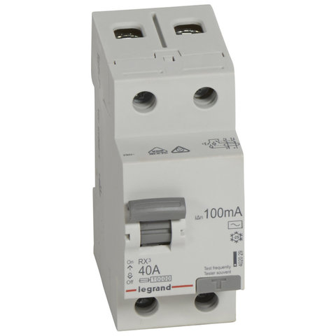 Выключатель дифференционного тока УЗО (ВДТ) RX - 2P - 40 A, 100 мА тип AС. Legrand (Легранд). 402029