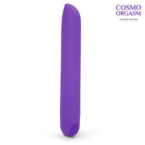 Фиолетовый мини-вибромассажёр со скошенным кончиком - 13 см. - Cosmo COSMO ORGASM CSM-23172