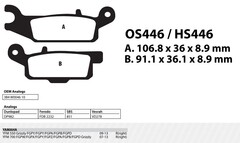 Тормозные колодки для квадроциклов YAMAHA (Grizzly 550, 700) Rival HS446