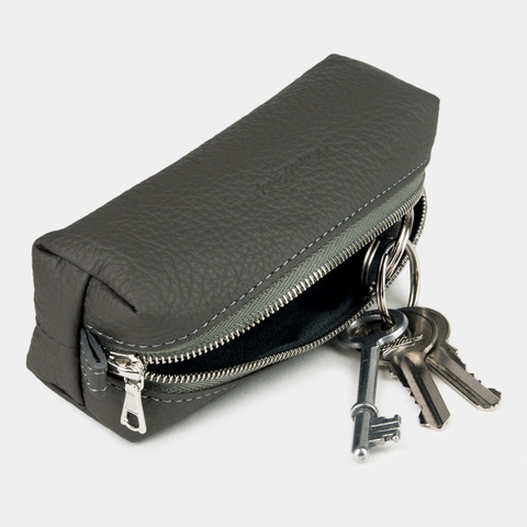 Ключница Coffre из кожи теленка, серого цвета