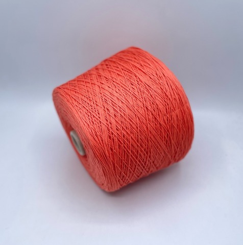 Бобинная пряжа (пр.Италия), art.Cotone, 350м/100 гр. 100%Хлопок, цвет-Оранжевый коралл , арт.34758