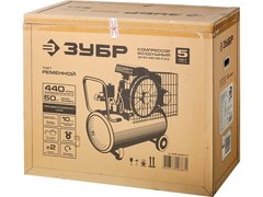 ЗУБР 440 л/мин, 50 л, 2200 Вт, ременной масляный компрессор, Профессионал (ЗКПМ-440-50-Р-2.2)