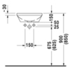 Duravit Architec Раковина  встр., для встр. снизу без перел., с плоскостью под смес., с отв. для смесителя, с намеченным отв. для дозатора мыла, справ 462400000