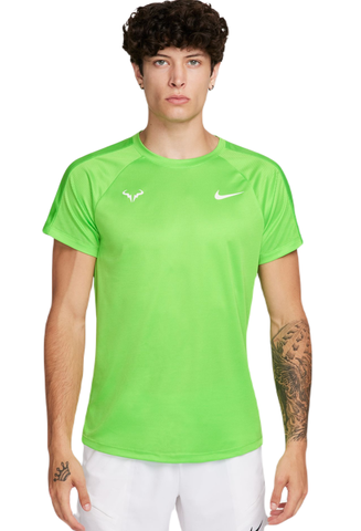 Футболка теннисная Nike Rafa Challenger Dri-Fit Tennis Top - action green/light lemon twist/white