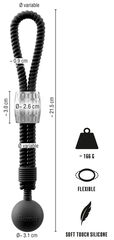 Черное эрекционное лассо с шариком-утяжелителем Heavy Rope - 