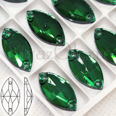 Стразы пришивные стеклянные Malachite, Navette