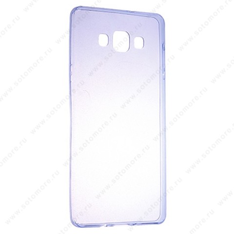 Накладка силиконовая ультра-тонкая для Samsung Galaxy A7 A700 2015 прозрачно-синяя