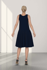 ❀ Вики. Платье миди из синего льна без рукавов PL-421171-06