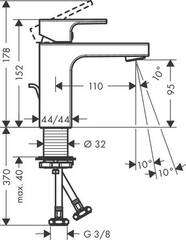 Смеситель для раковины с донным клапаном, хром Hansgrohe Vernis Shape 71561000