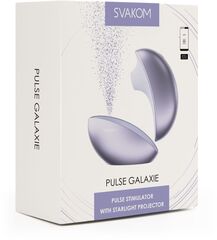 Сиреневый вакуум-волновой стимулятор Pulse Galaxie с проекцией звёздного неба - 