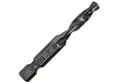 Сверло метчик ПРАКТИКА  М6 шаг 1,0, длина 57 мм, хвостовик HEX 1/4', блистер (774-993)