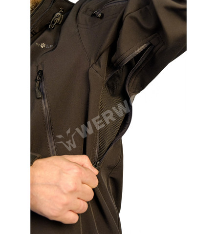 Куртка тактическая Рейнджер Ткань софт-шелл SoftShell на флисе чёрная 756-001