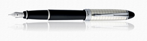 Ручка перьевая Aurora Ipsilon Quadra Silver and Resin, Silver & Black CT, M (AU-B14-CQNM)