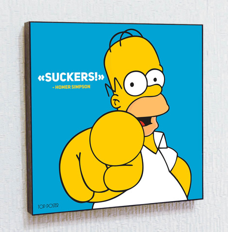 Картина постер Гомер Симпсон в стиле ПОП-АРТ